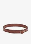 Chloé Mony Decorative-stitching Leather Belt In Brown