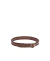 Chloé Mony Decorative-stitching Leather Belt In Brown