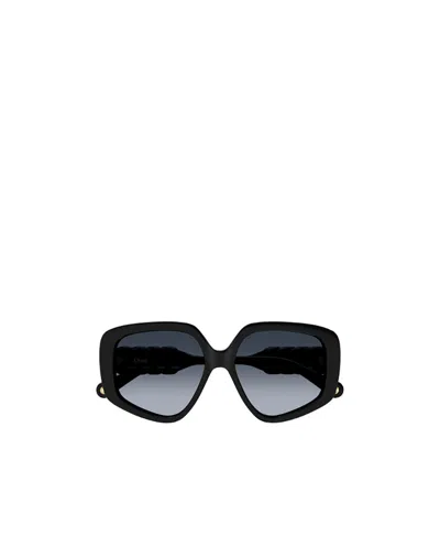 Chloé Mony Geometric-frame Sunglasses In Black