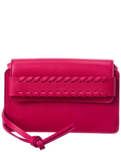 Chloé Mony Leather Shoulder Bag In Pink