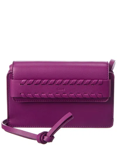 Chloé Mony Leather Shoulder Bag In Purple