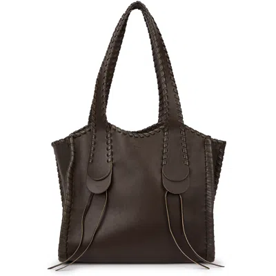 Chloé Chloe Mony Small Leather Tote In Burgundy