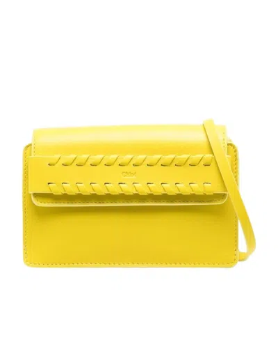 Chloé Mony Whipstitched Clutch Bag In Mim.yellow
