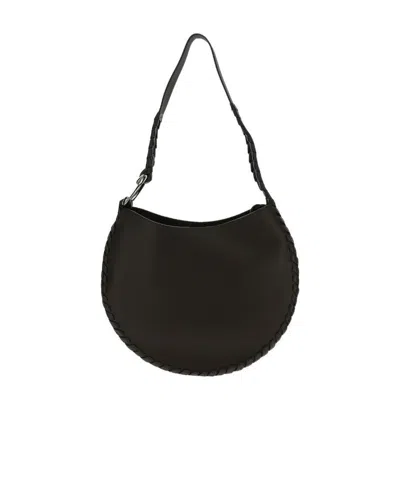 Chloé Moon Leather Shoulder Bag In Brown