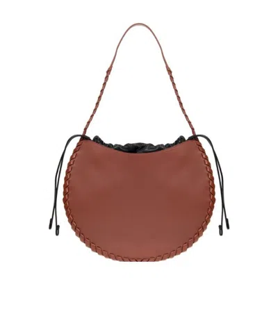 Chloé Moon Leather Shoulder Bag In Brown