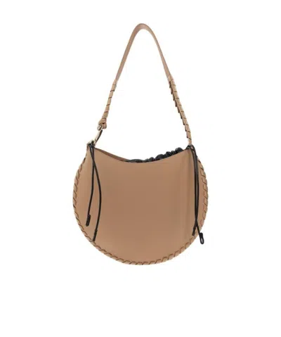 Chloé Moon Leather Shoulder Bag In Brown