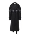 Chloé Motif-embroidered Maxi Trench Coat In Black