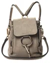 Chloé Motty Grey Leather Faye Backpack (authentic Pre-loved) In Gray