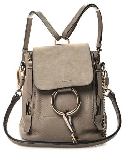 Chloé Motty Grey Leather Faye Backpack (authentic Pre-loved) In Gray