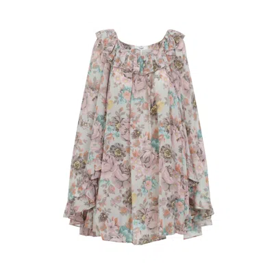 CHLOÉ CHLOÉ MUDDY GREY SILK MINI DRESS