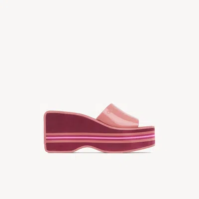 Chloé Swimming Cool Wedge Mule In Pink