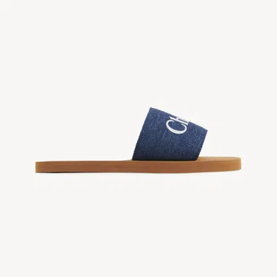 Chloé Mules Plates Fille Bleu Taille 27 100% Cuir De Brebis In Blue