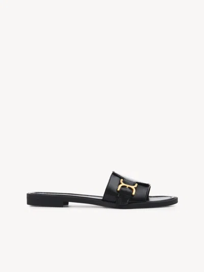 Chloé Mules Plates Marcie Femme Noir Taille 40 100% Cuir De Veau In Black