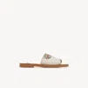 Chloé Mini Ribbons Embroidered Citrus Motif Sandals In Yellow