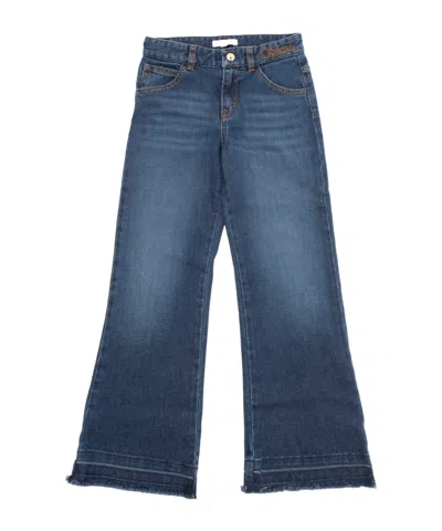 CHLOÉ CHLOÉ KIDS FRAYED-EDGE FLARED JEANS