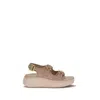 Chloé Multicolor Calf Leather Bos Taurus Platform Sandals In Brown