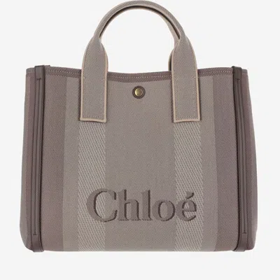 Chloé Multicolor Canvas Chloã© Carry Shopping Bag In Kohlbrown
