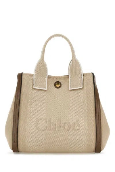 Chloé Multicolor Canvas Small Chloã© Carry Shopping Bag In Brown