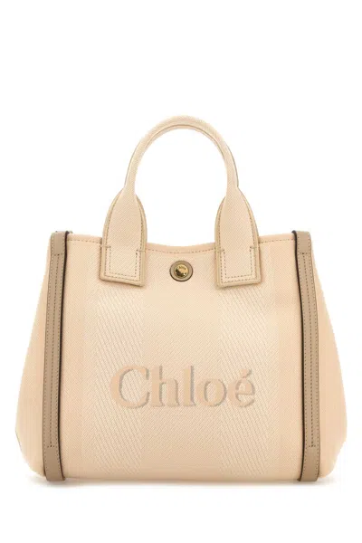 Chloé Multicolor Canvas Small Chloã© Carry Shopping Bag In Pink