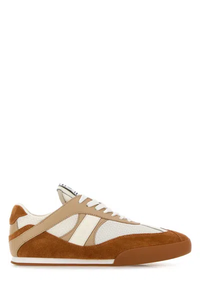 Chloé Kick Brown And White Sneakers In Mesh And Leather In Multi