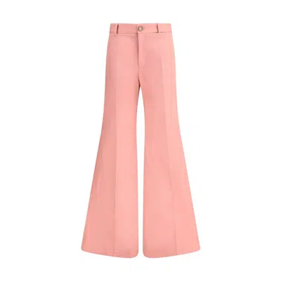 Chloé Multicolor Cotton Flared Pants In Pink