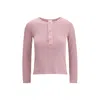 Chloé Knit Pullover Long Sleeves Crew Neck Ribbed In Pink
