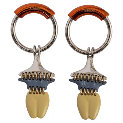 Pre-owned Chloé Chloe Multicolor Femininities Drop Hoop Earrings