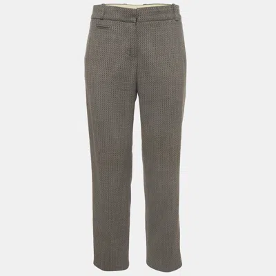 Pre-owned Chloé Multicolor Houndstooth Wool Straight Fit Trousers M