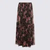 Chloé Sheer Overlay Tiered Floral Skirt