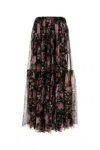 Chloé Sheer Overlay Tiered Floral Skirt In Multi