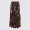 Chloé Sheer Overlay Tiered Floral Skirt