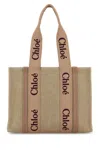 Chloé Chloe Women Multicolor Linen Woody Shopping Bag