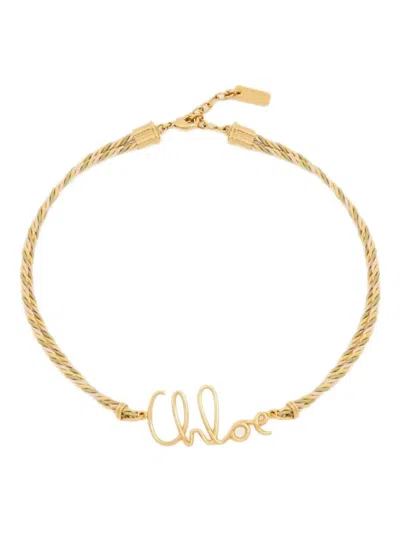 CHLOÉ MULTICOLOR LOGO NECKLACE