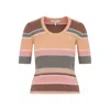 Chloé Multicolor Orange Cotton Sweater In Brown