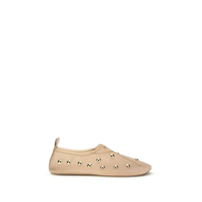Chloé Multicolor Polyamide Ballet Flats In Brown