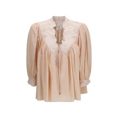 Chloé Multicolor Silk Blouse In Brown