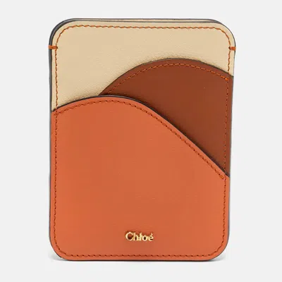 Pre-owned Chloé Multicolor Walden Colorblock Leather Card Holder