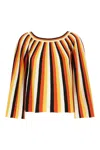 Chloé Striped Wool Boat Neck Blouse In 8za
