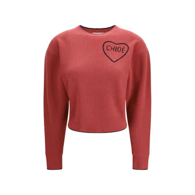 Chloé Multicolor Wool Sweatshirt In Red