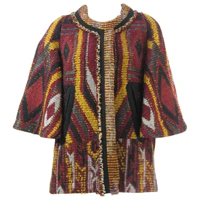 Pre-owned Chloé Chloe Multi-colored Bouclé-tweed Jacket In Brown