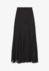 Chloé Maxi Skirt With Sheer Overlay And Flowy Design In Black