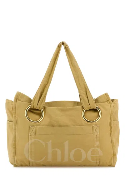 Chloé Mustard Canvas Shopping Bag