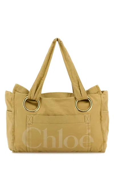 Chloé Mustard Canvas Shopping Bag