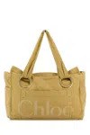 Chloé Chloe Mustard Canvas Shopping Bag In Yellow