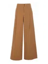Chloé Brown Pants With Belt Loops And Wide Leg In Cotton Woman