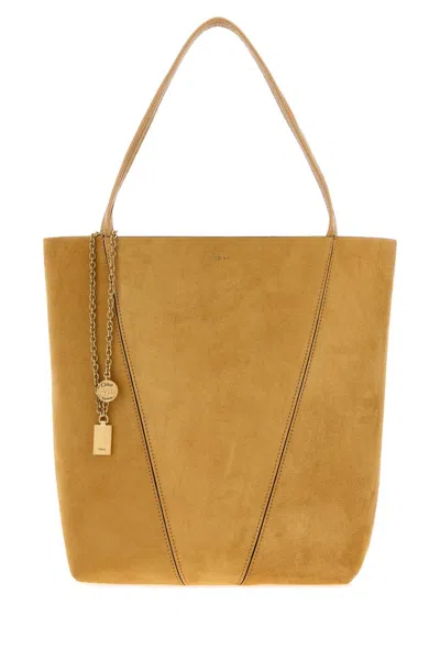 Chloé Chloe Mustard Suede Chloã¨ Spin Shopping Bag In Yellow