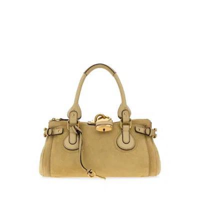 Chloé Beige Paddington Large Shoulder Bag In Yellow