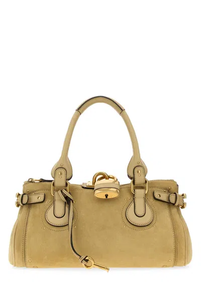 Chloé Chloe Mustard Suede Paddington Shopping Bag In Brown