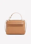 Chloé Nacha Top Handle Bags In Calf Leather In Tan