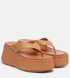 Chloé Nama 80 Leather Platform Thong Sandals